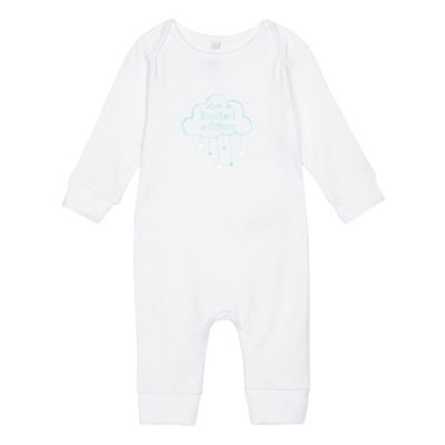 bluezoo Babies' white 'I'm a limited edition' sleepsuit